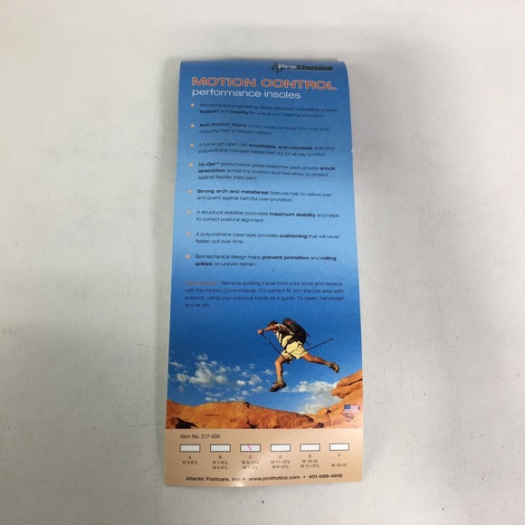 ProThotics Motion Control Sport Insoles, Unisex Adult Size C: 9.5-10.5W or 7-8.5 - Picture 2 of 6